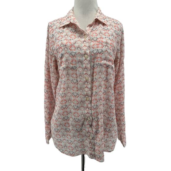 Eddie Bauer Women's Printed Classic Fit Button Up Shirt Size Medium - Picture 1 of 4